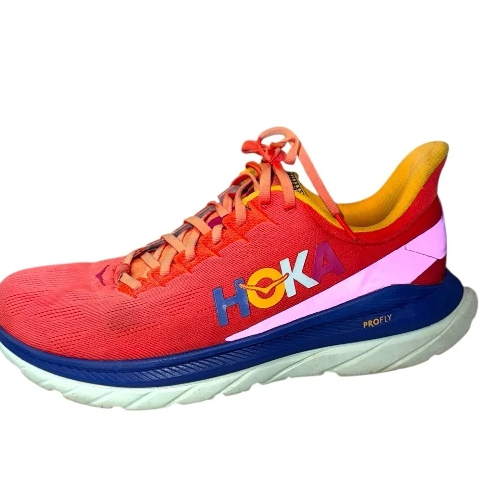 ▶️ Hoka ◀️ Mach 4 Multi Color Red/ Orange Gold Blue Colorway - Picture 10 of 14
